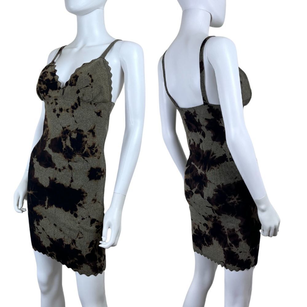 Miss Love Size M Green Tie Dye Pullover Scallop Party Bodycon Mini Dress FLAWED